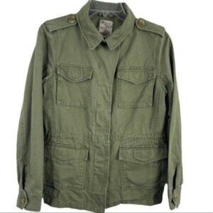 Anthro TULLE Military Army Green Jacket drawstring waist Small Style no: 170127F